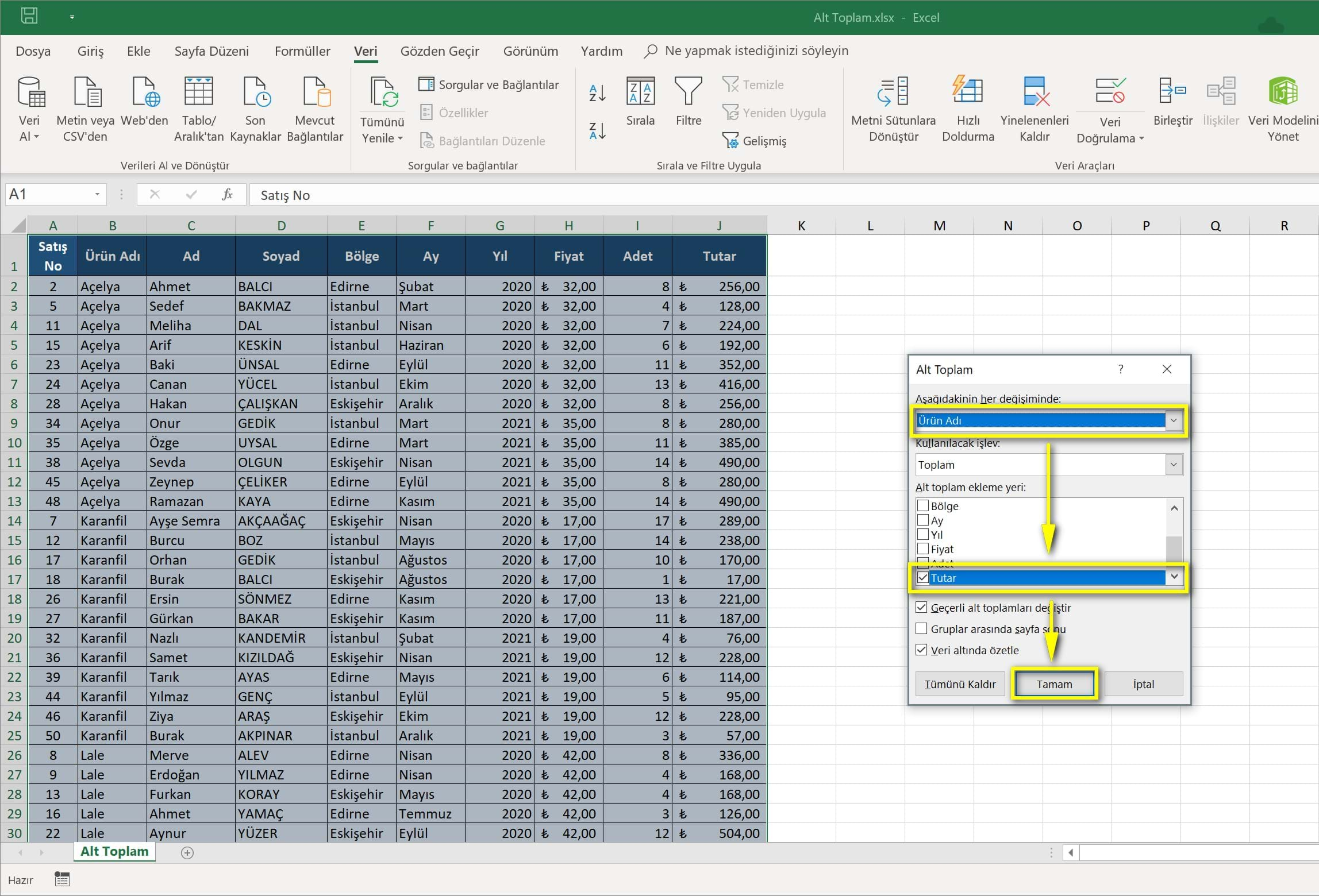 Alt excel