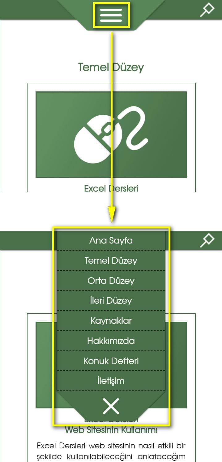 Excel Dersleri Web Sitesinin Kullanımı