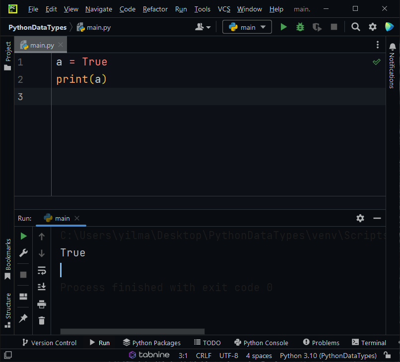 boolean data types