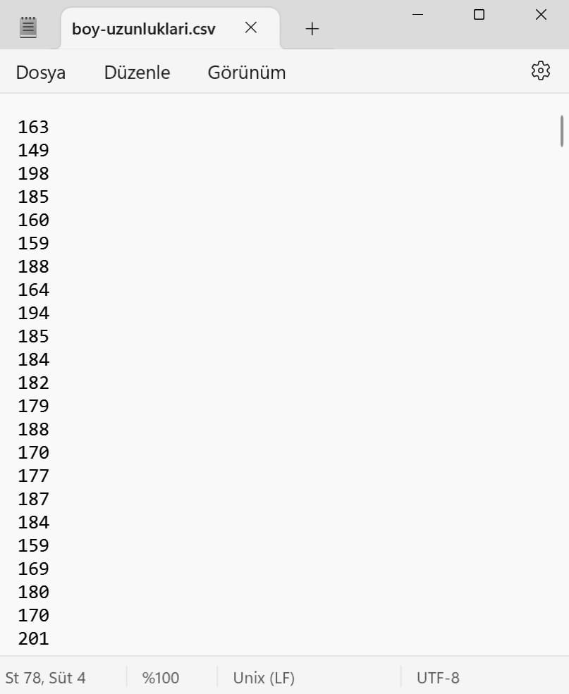 boy uzunlukları csv dosyası