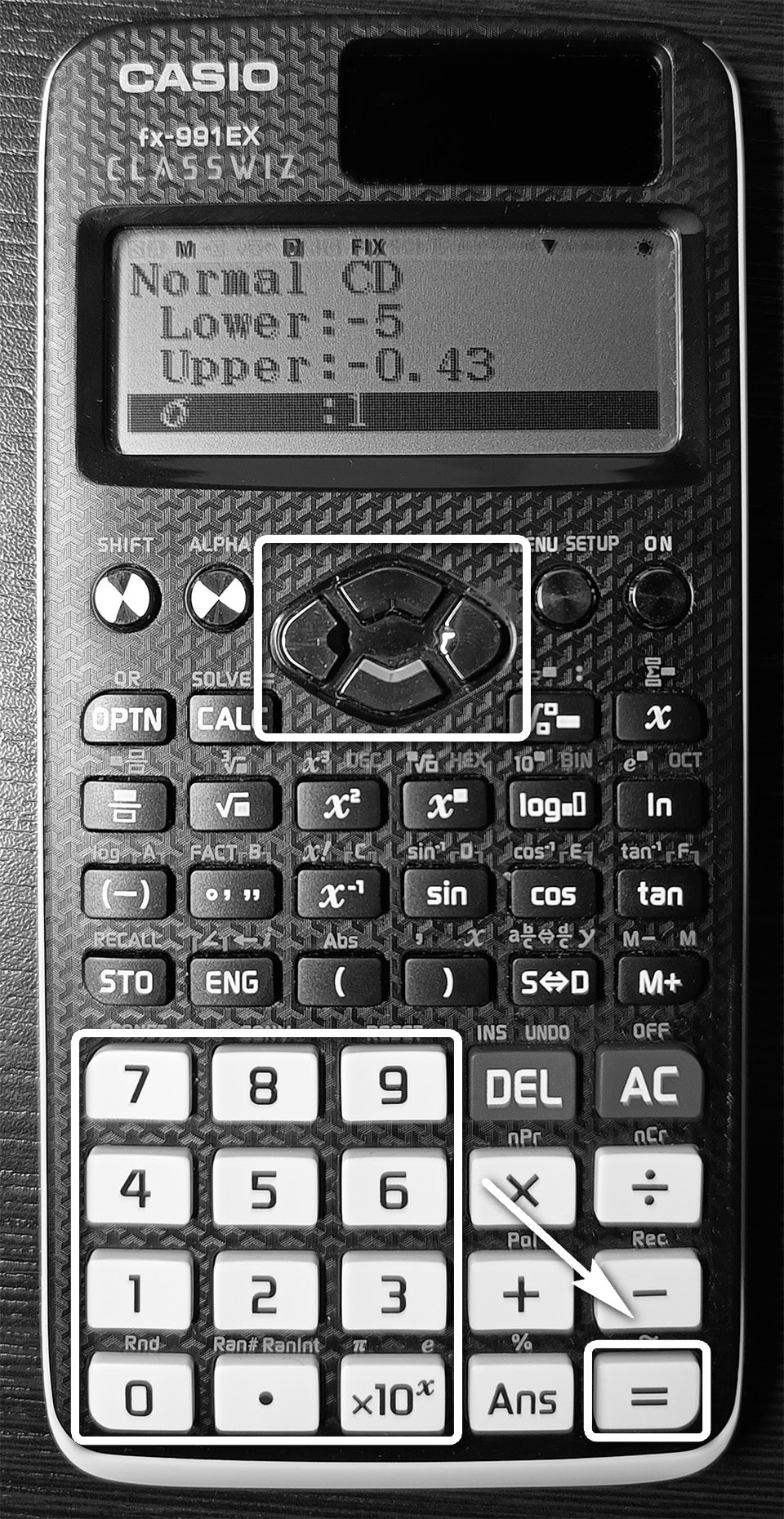 casio fx-991ex ile normal dağılım