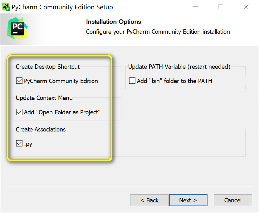 pycharm kurulumu