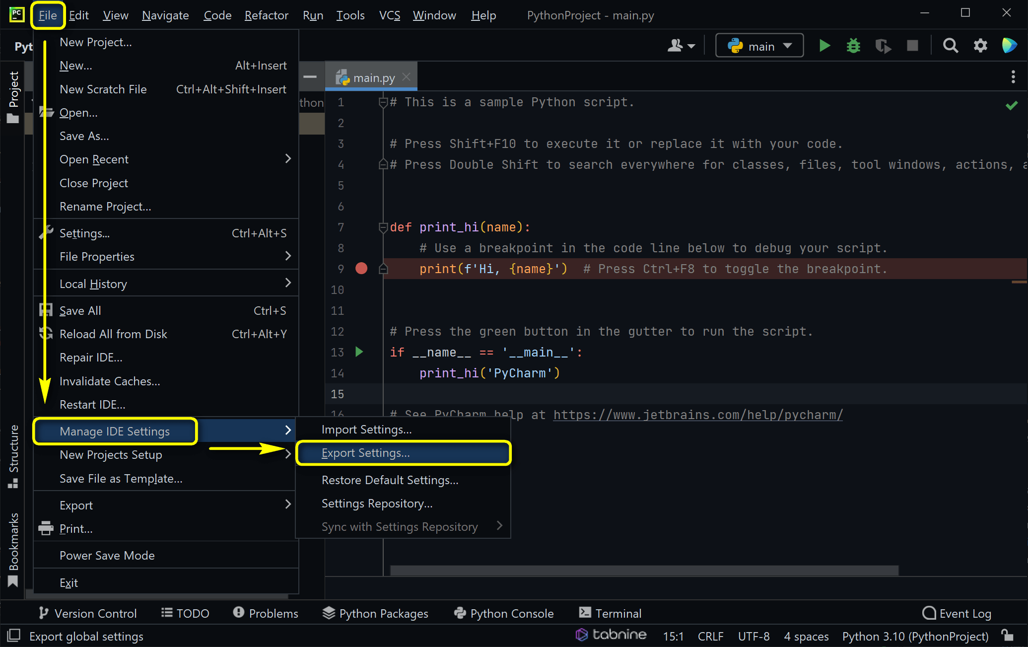 pycharm kurulumu