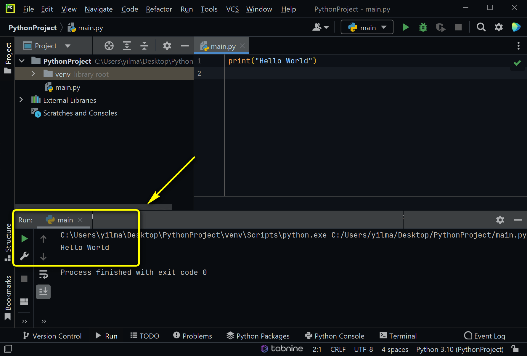 pycharm kurulumu