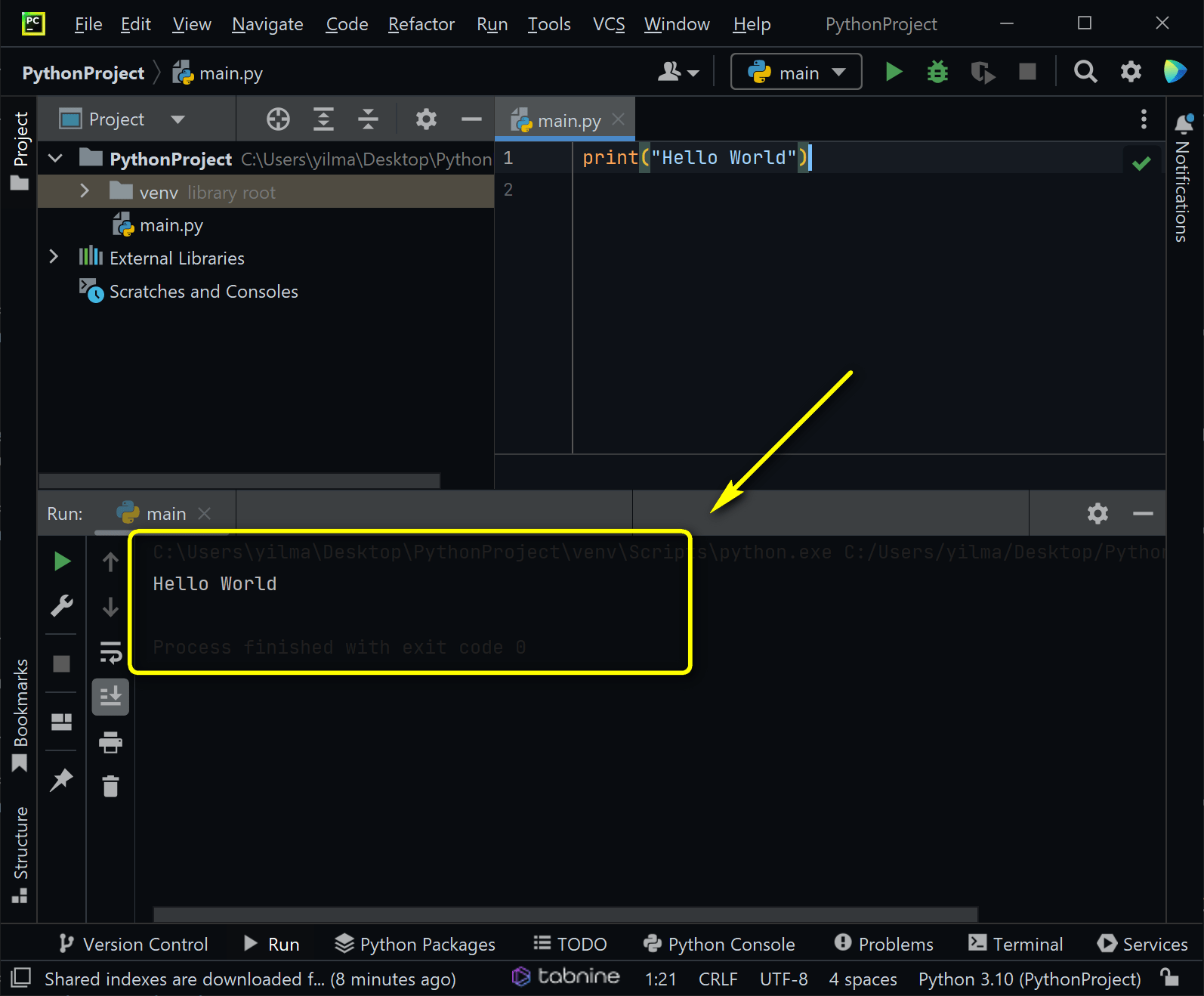 pycharm kurulumu