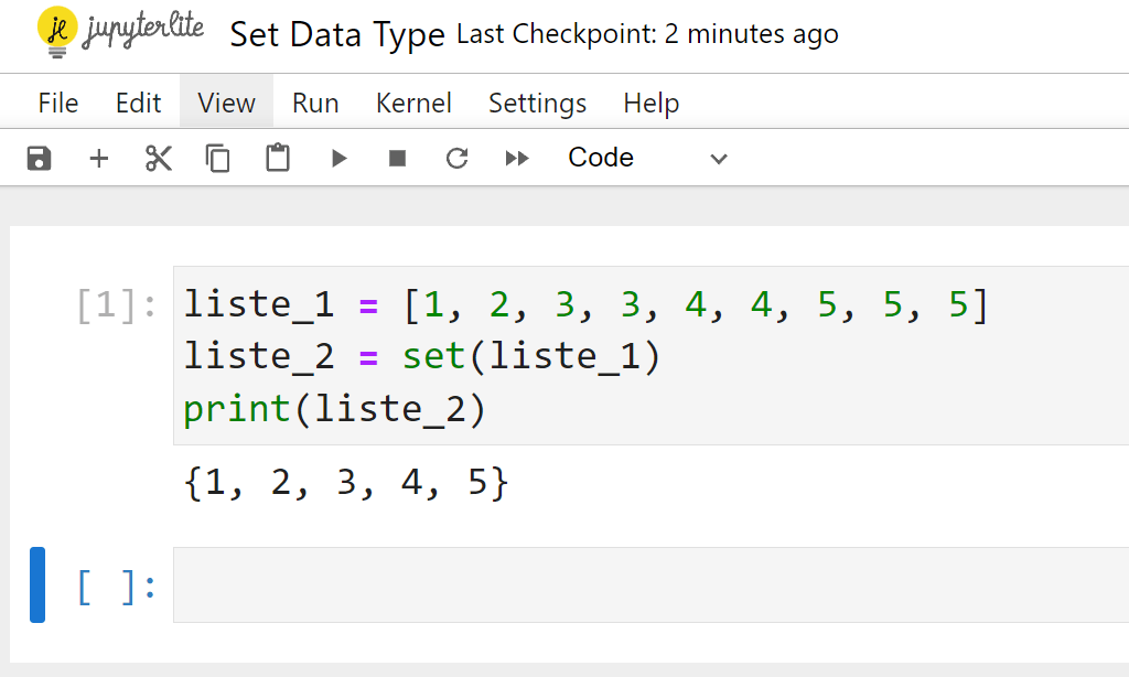 set data type