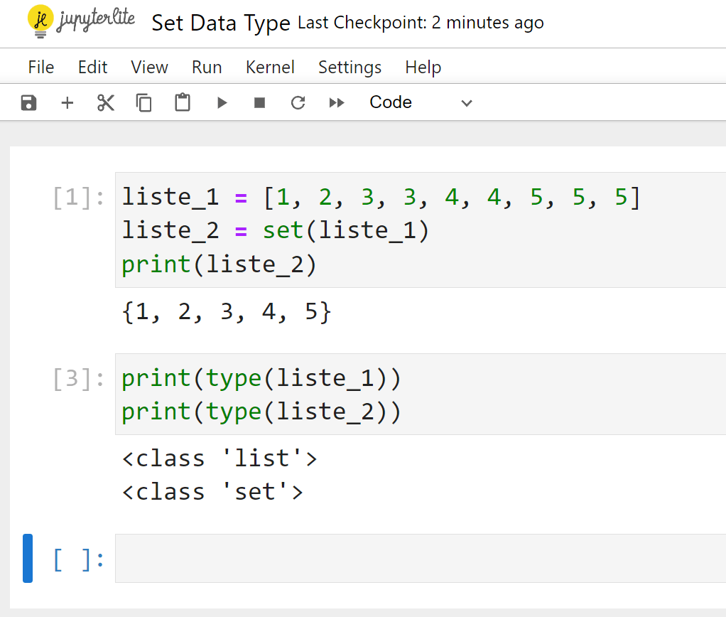 set data type