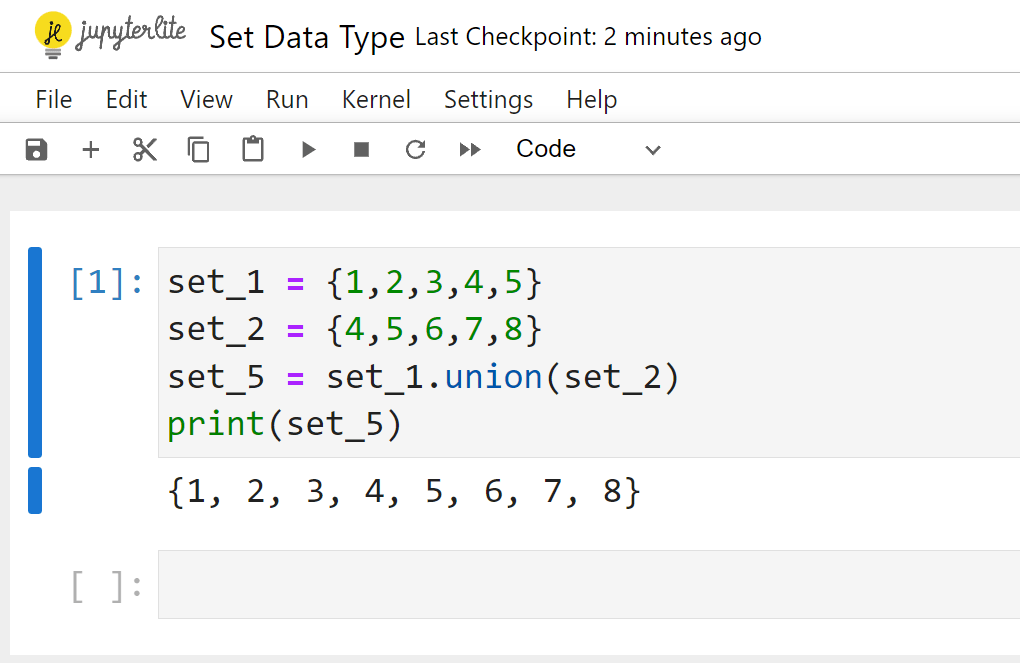 set data type