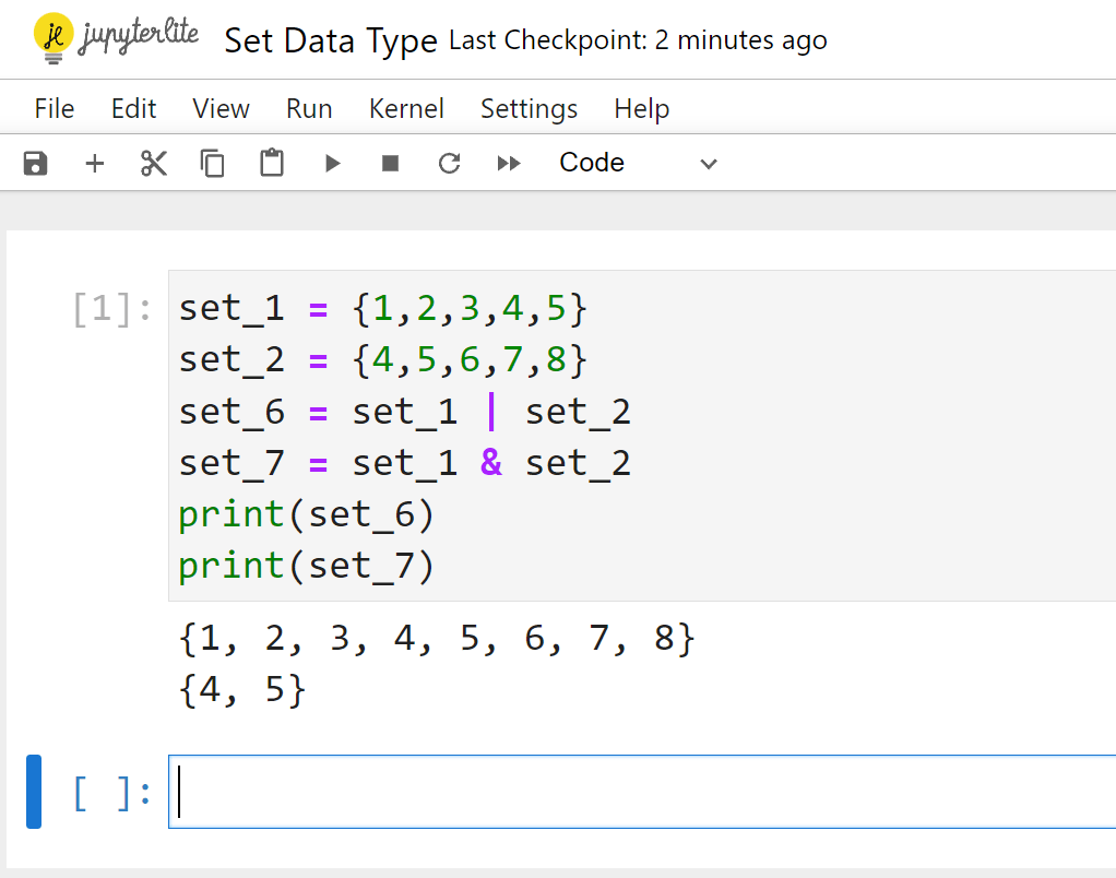 set data type