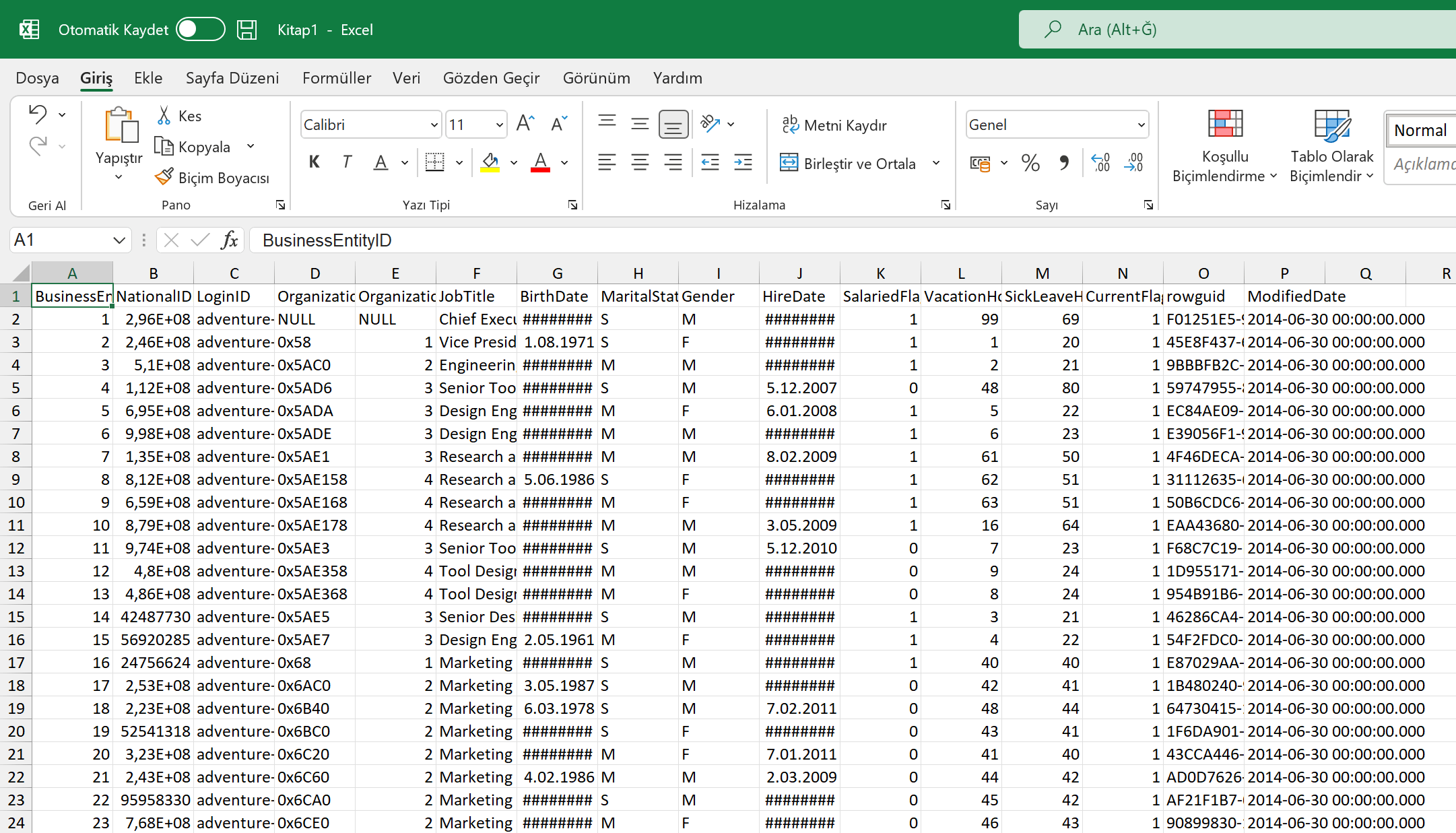 SQL sorgu sonuçlarının dışa aktarılması