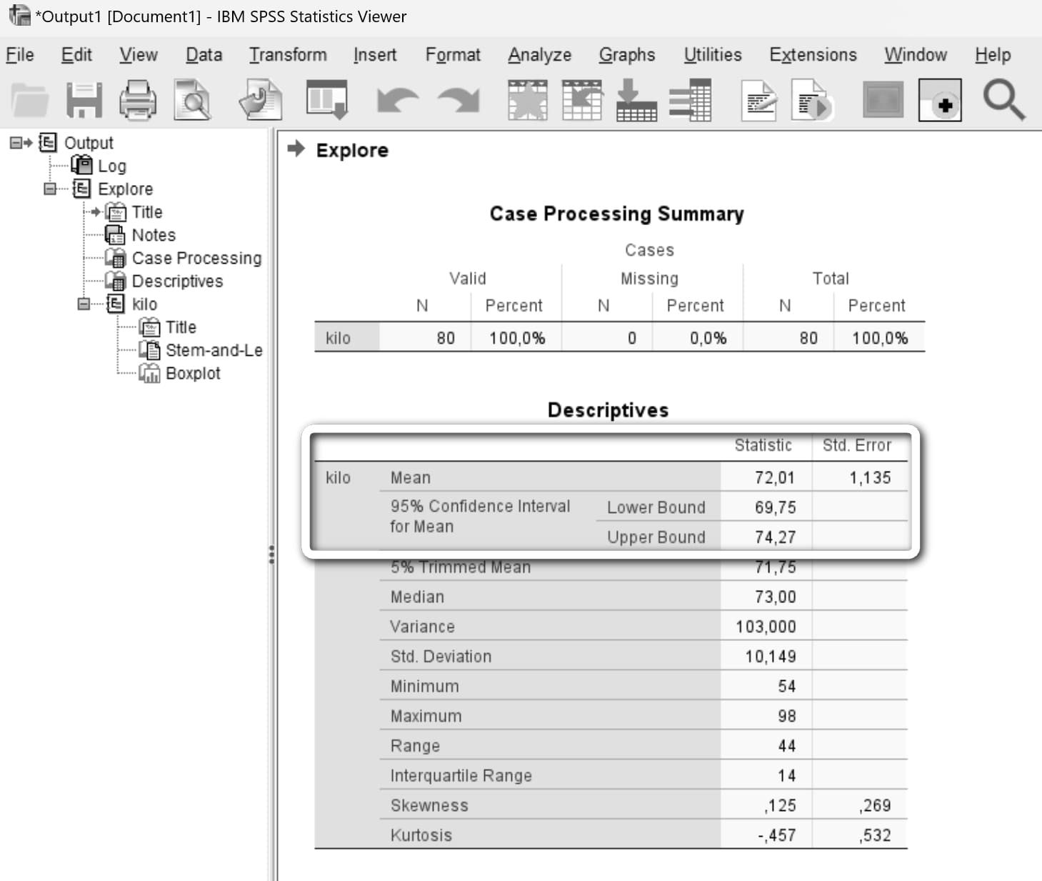 spss'te güven aralığı