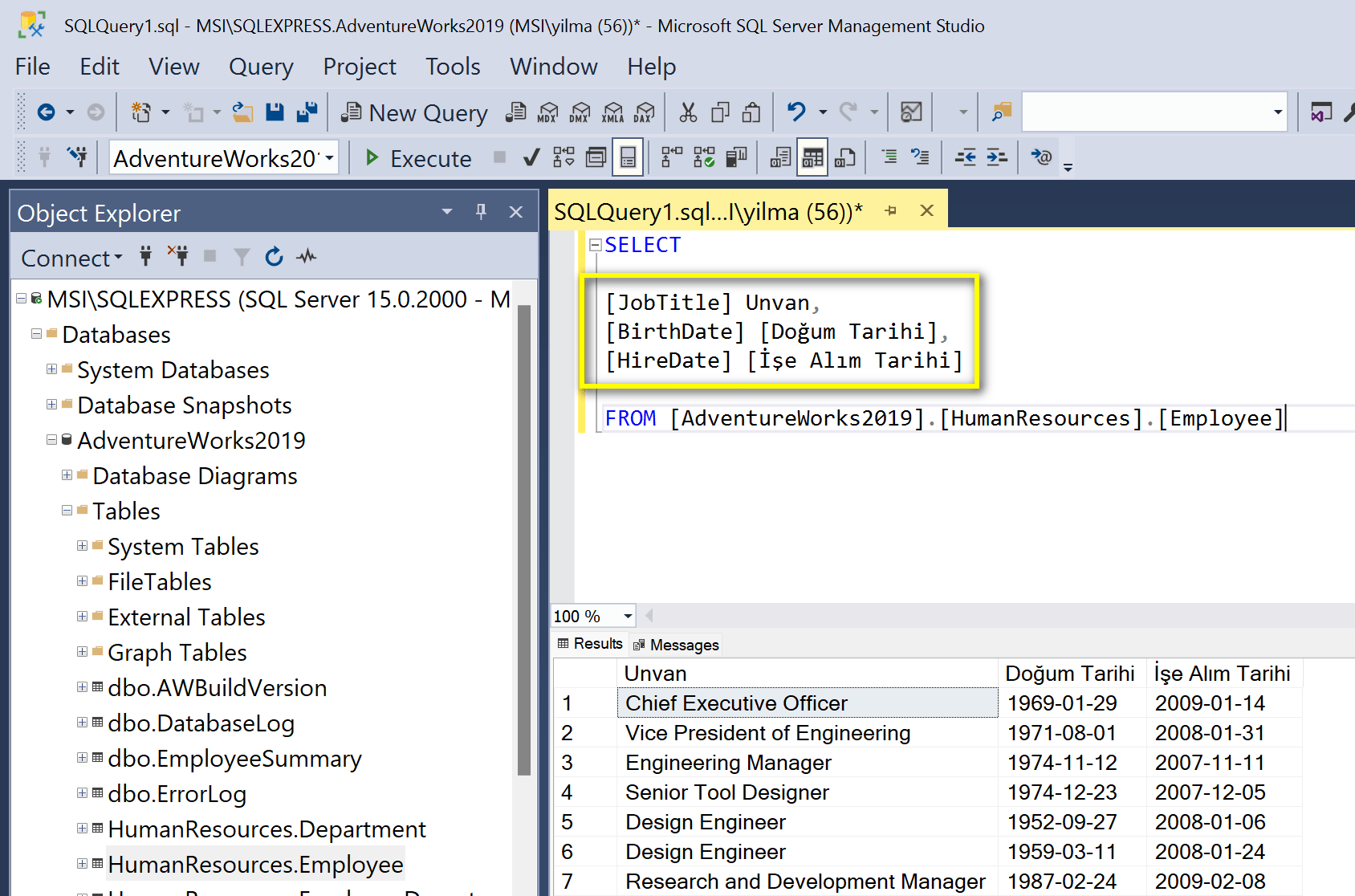 SQL sorgu ipuçları