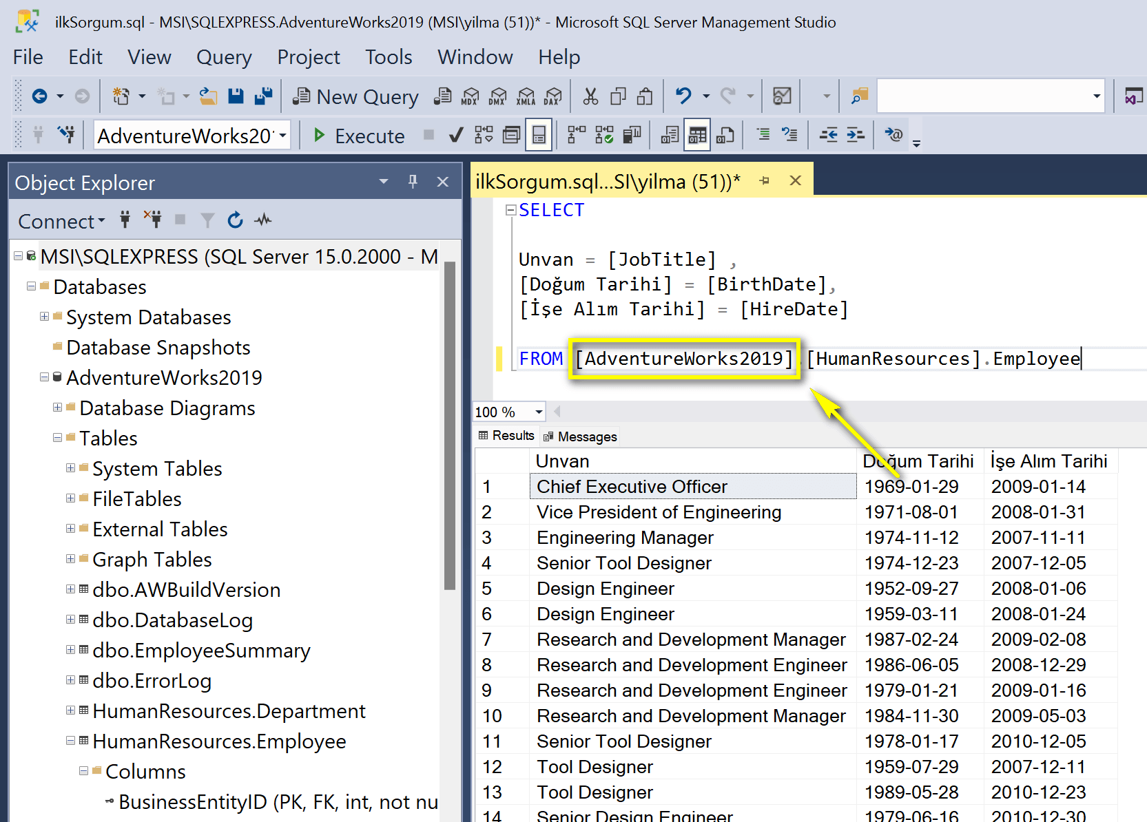 SQL sorgu ipuçları