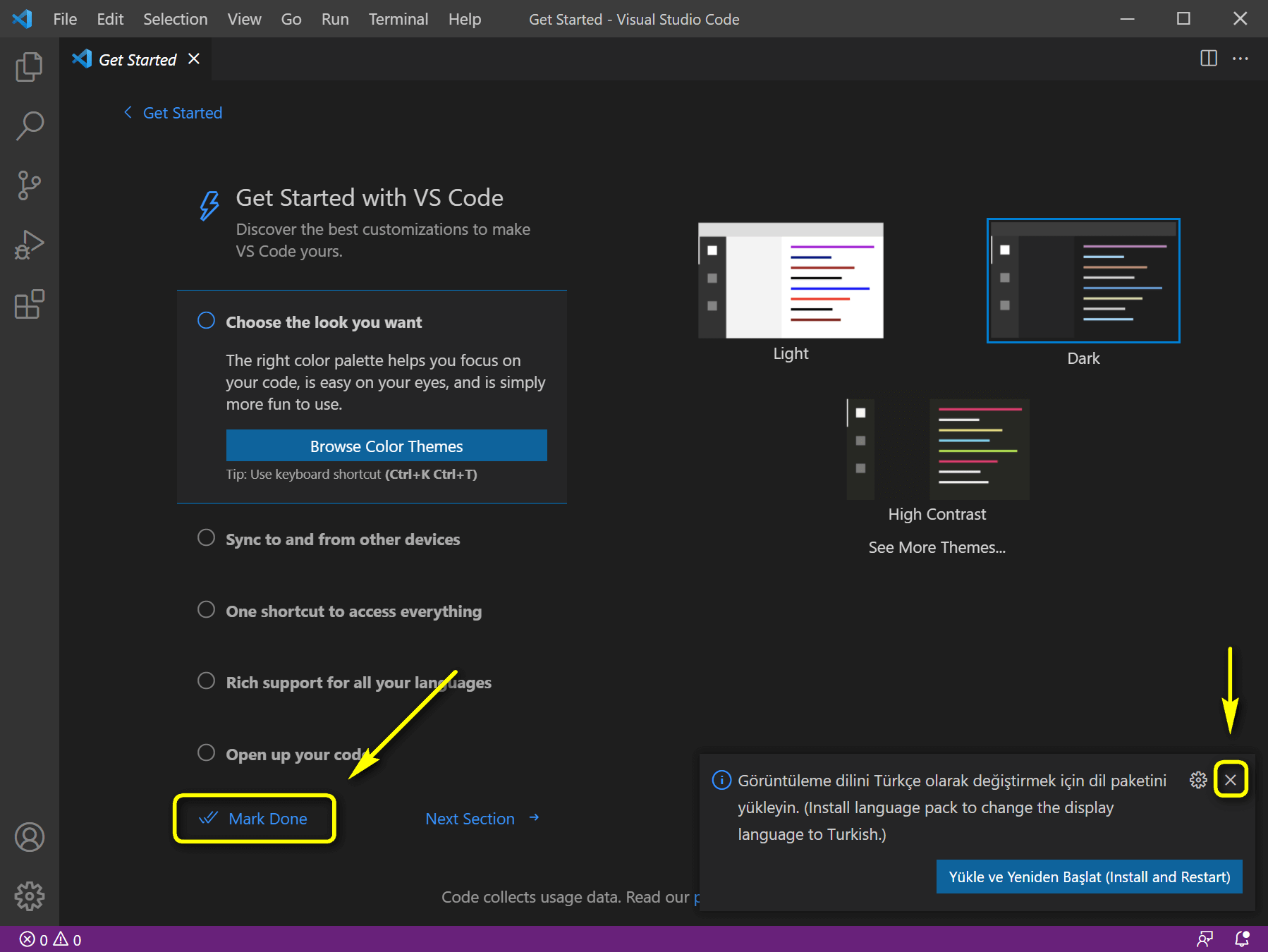 visual studio code kurulumu