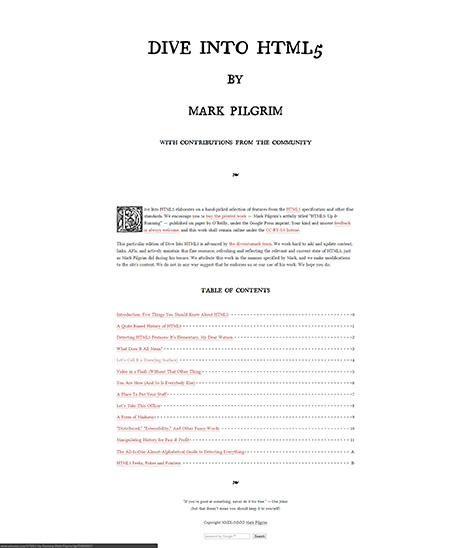 dive into html5 screenshot