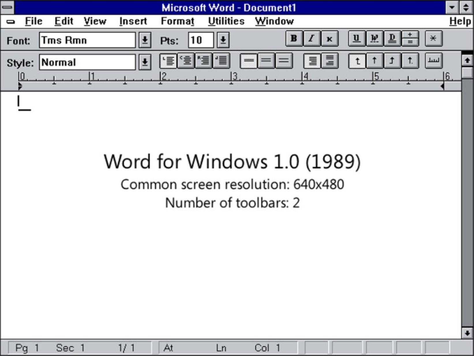 Microsoft Word 1989 года