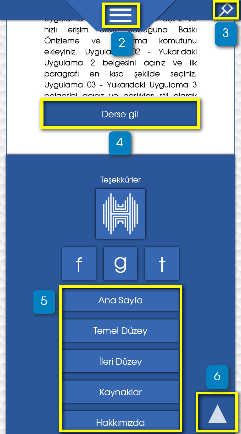 Word Dersleri Web Sitesinin Kullanımı